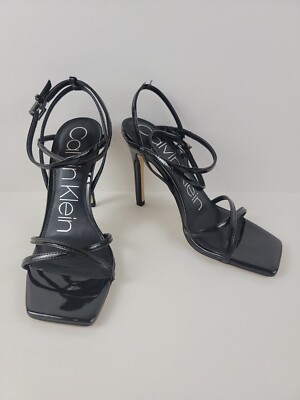 Calvin Klein Women's 6M Black Tegin Strappy Dress High Heel Sandals 