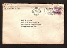 Postal Cover - San Francisco - 1934  - Mailed to Fred O. Scherf - with Letter