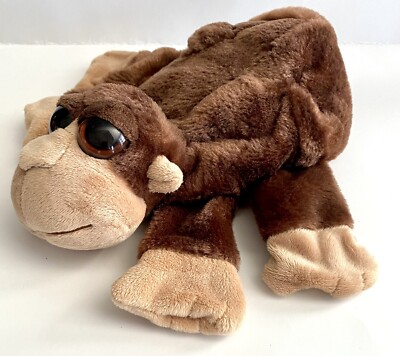 Monkey Caltoy Plush Puppet Soft Brown Tan Big Eyes Plush 10''