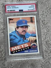 1985 TOPPS BASEBALL CARD LOW POP PSA 10 DAVE JOHNSON NEW YORK METS