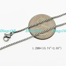 Men Women's 18K White Gold Filled 1.5 mm wide Italian Box Chain Necklace F048W