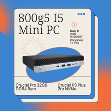 HP EliteDesk 800 G5 Mini PC i5 9th Gen Crucial 32GB RAM , 2TB NVMe Win 11 Wi-Fi