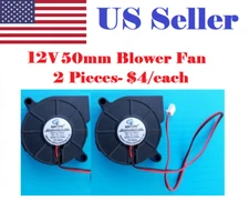 2 Pcs 12V Gdstime DC 5015 mm Blower Radial Cooling Fan Hotend Extruder RepRap 