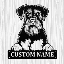 Personalized Miniature Schnauzer Metal Sign, Dog Owner Wall Art, Memorial Gift