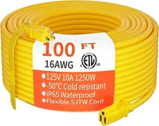 Cable De Extension Electrica 100ft Alargador Electrico Enchufe Para Exteriores