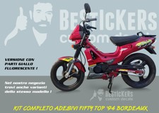 kit adesivi grafiche Malaguti FIFTY TOP 1994 94 MIX ROSSO met. bordeaux e FLUO
