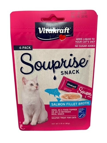 Vitakraft Souprise - Salmon Fillet Broth- 2.8 oz, 4 pk (18/4pack) FREE DELIVERY - Picture 2 of 4