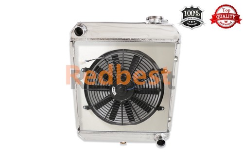 Radiador de 3 filas + funda + ventilador para camioneta Chevy C/K C10 C20 C30 K10 K20 K30 1960-1966 - Imagen 17 de 24