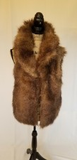 Jack Faux Fur Vest With Gold Polyester Lining Size L