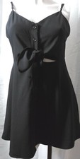 Forever 21 Mini Dress Women's Size M Black Sundress Sleevleess Bottons Front