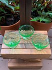 Vintage Set of 3 Federal Glass Uranium Green Paneled Low Sherbet Cups-Exc. Cond. — photo 10
