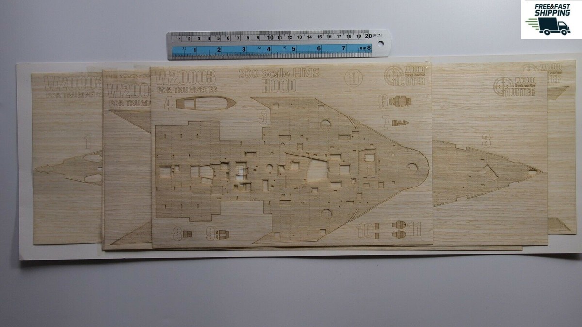 Hunter W20003 1/200 HMS Hood 1941 wooden deck for TRUMPETER Hunter W20003 1/200 HMS Hood 1941 wooden deck for TRUMPETER