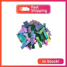 1.57" x 0.4" Rectangular Iridescent Stained Glass Strip, 7oz Glass Mosaic Tiles