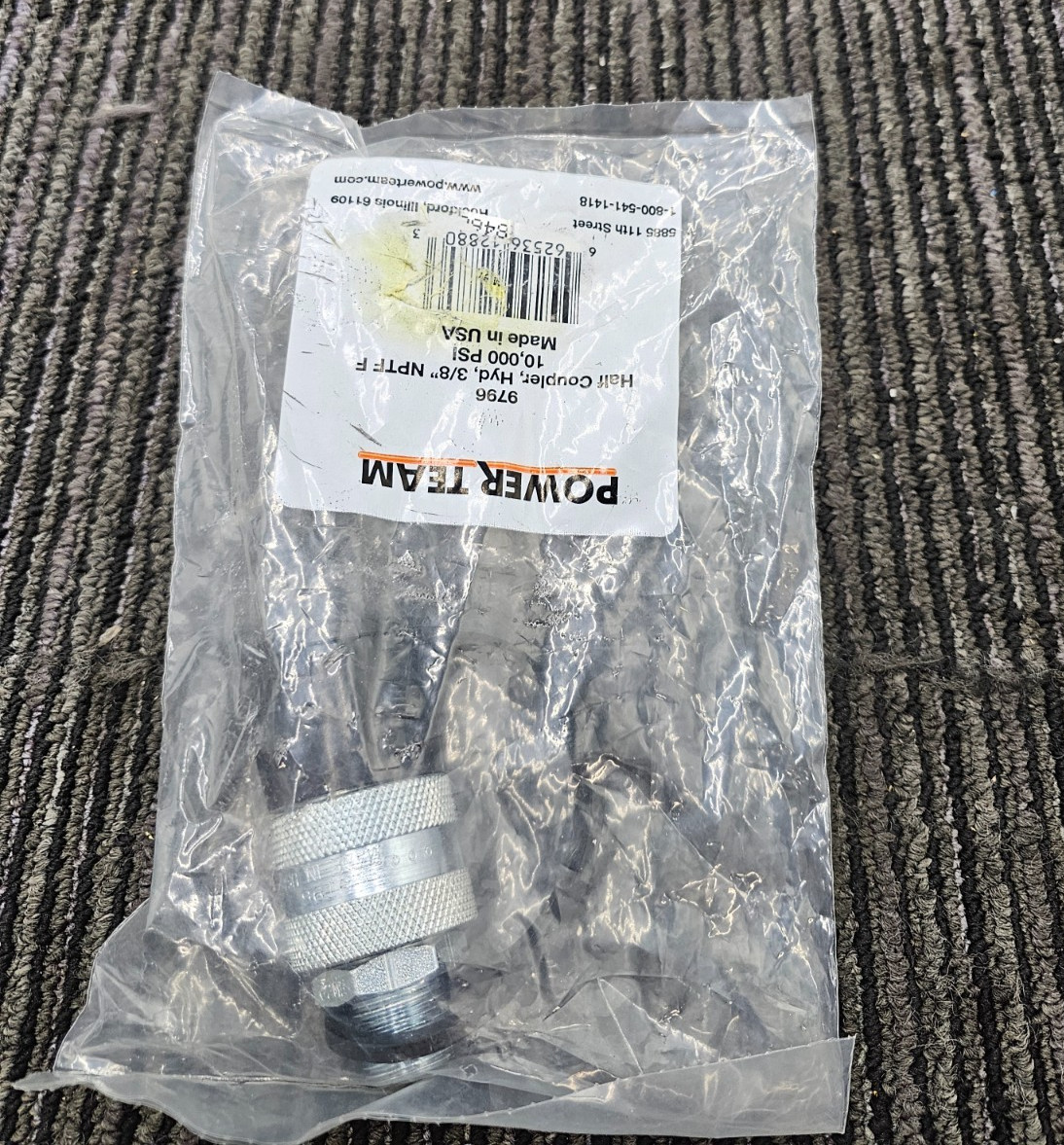 Power Team 9796 Half Coupler Hydraulic 3/8" NPTF F 10,000 PSI Female Coupler