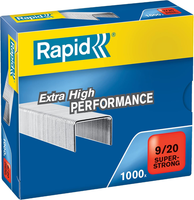 Rapid 24871700 Heftklammern 9/20Mm Super Strong, Verzinkt, 1000 StüCk