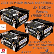 DETROIT PISTONS 2024-25 PANINI PRIZM BLACK BASKETBALL - 3x Hobby Box BREAK 2737