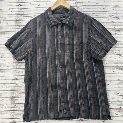 Todd Snyder Albiate Italian Linen Striped Button Up Shirt Men's Size Medium
