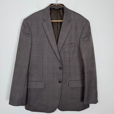 Jos. A. Bank Executive Brown Plaid 100 Wool Blazer Sport Coat Mens 43 Regular