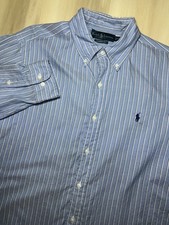 Polo Ralph Lauren Button Down Shirt Men s 16-32/33 Striped Blue White Classic