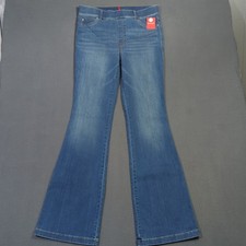 Spanx Jeans Women's XL Tall Blue EveryWear Flare Pull On Denim Wide Leg NWT