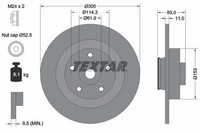 2X Textar Bremsscheibe 92233103 FüR Renault