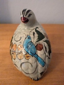 Vintage "Noe Suro" Mexico Folk Art Pottery Quail Figurine