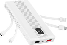 10000Mah Portable Charger with 4 Built-In Cables, 22.5W Fast Charging Power Bank