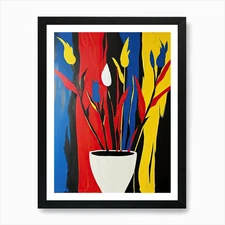 Flowers In A Vase, Pop Art Art Prin Framed Wall Art Poster Canvas Print Picture