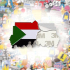 Sudan Map Flag Metal Phone Sticker With 3M Sticky Backing