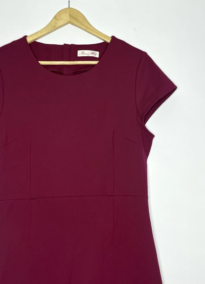 Alannah Hill Size 16 Women's I Want You Dress Maroon Stretch Ponte Cap Sleeve - image 2 of 4