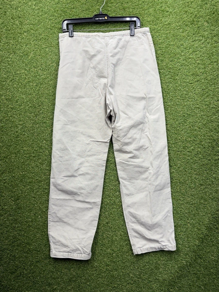 Grammici 裤子女式大号弹力平底斜纹布休闲抽绳米色 — 第 2/4 张图片