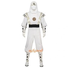 Power Rangers White Ninja Morph Men Cosplay Custome Outfits Full Suit Halloween