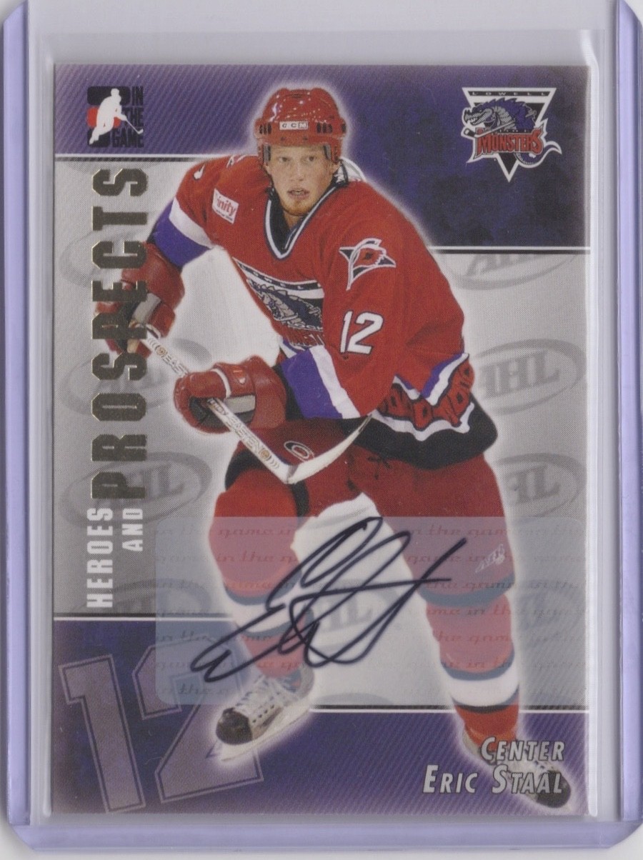 2004-05 ITG Heroes and Prospects Eric Staal Auto Lowell Lock Monsters RC #A-ES