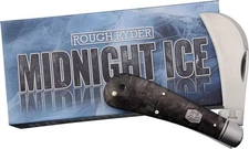 Rough Ryder Midnight Ice Folding Knife Stainless Steel Blade Carbon Fiber Handle