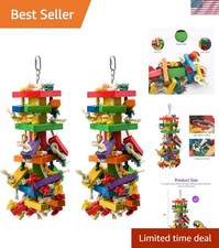 Multicolored 20in Bird Chew Toys - Perfect for Large Macaws  African Grey