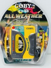 Coby All-Weather AM/FM Radio  Cassette Player Sports CX-56 Yellow NOS NIP