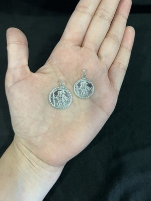 925 Sterling Silver Mens Womens San Cristobal St Christopher Medal Pendant
