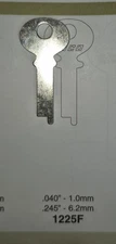 Flat Steel Vintage Key Blank. Ilco # 1225F. 1.5" x .040" x .245"