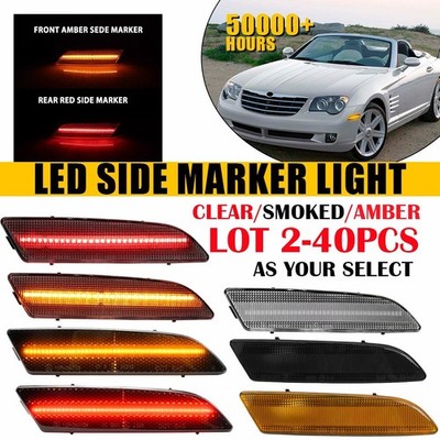 2-40X LED Side Marker Light Smoke Clear Amber For 2004-2008 Chrysler Crossfire D