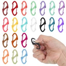 20 Pcs Alloy S Carabiner Clips, Dual Opening Design, Keychain Spring Snap