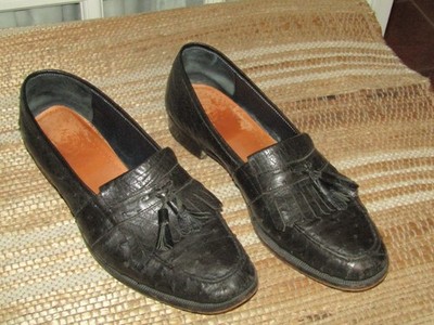 Leather Classics Black Ostrich Wingtip Tassel Loafers Mens 11 NWT vintage BOSTONIAN Men main image 3