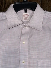 Brooks Brothers plaid Button Down Shirt Men's Sz 16 1/2- 4/5 blue red longsleeve