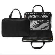 Kestrel Beauty Organizer Bag – Black Travel Makeup Case with Dual Zip