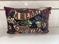 New John Derian for Target 18"x12" Merry Christmas Floral Pillow 2025-Sold Out
