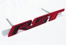 1Pc Front Grille RST Logo Emblems Car Truck Badges Stickers Red Outlining Black