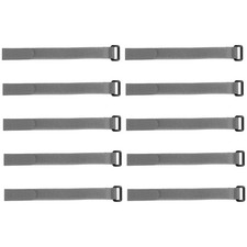 10Pcs Hook and Loop Straps 3/4-inch x 18-inch Securing Straps Cable Tie Gray
