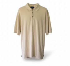 Eddie Bauer Men  s Polo Shirt Size L Beige Stretch Cotton Short Sleeve
