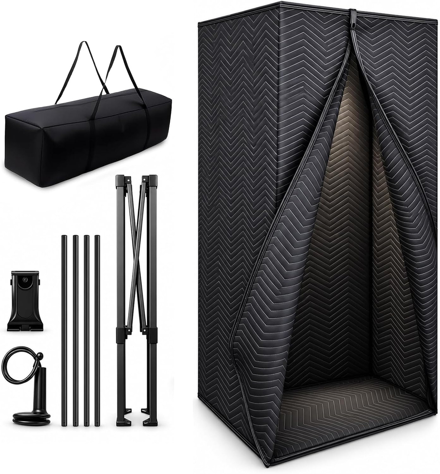 Portable Vocal Booth, Foldable Sound Isolation Room for Voiceovers, Podcasts
