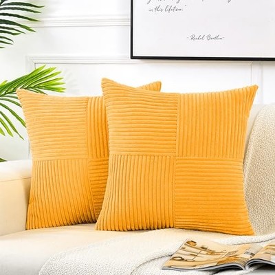  2 Packs Sunflower Yellow Spring Decorative 18'' x 18'' (Pack of 2) Gold Yellow