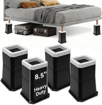 Bed Risers Heavy Duty 4 Pack   Lift Beds,Table & Couch up to 3.5/5/8.5 Inch, Non